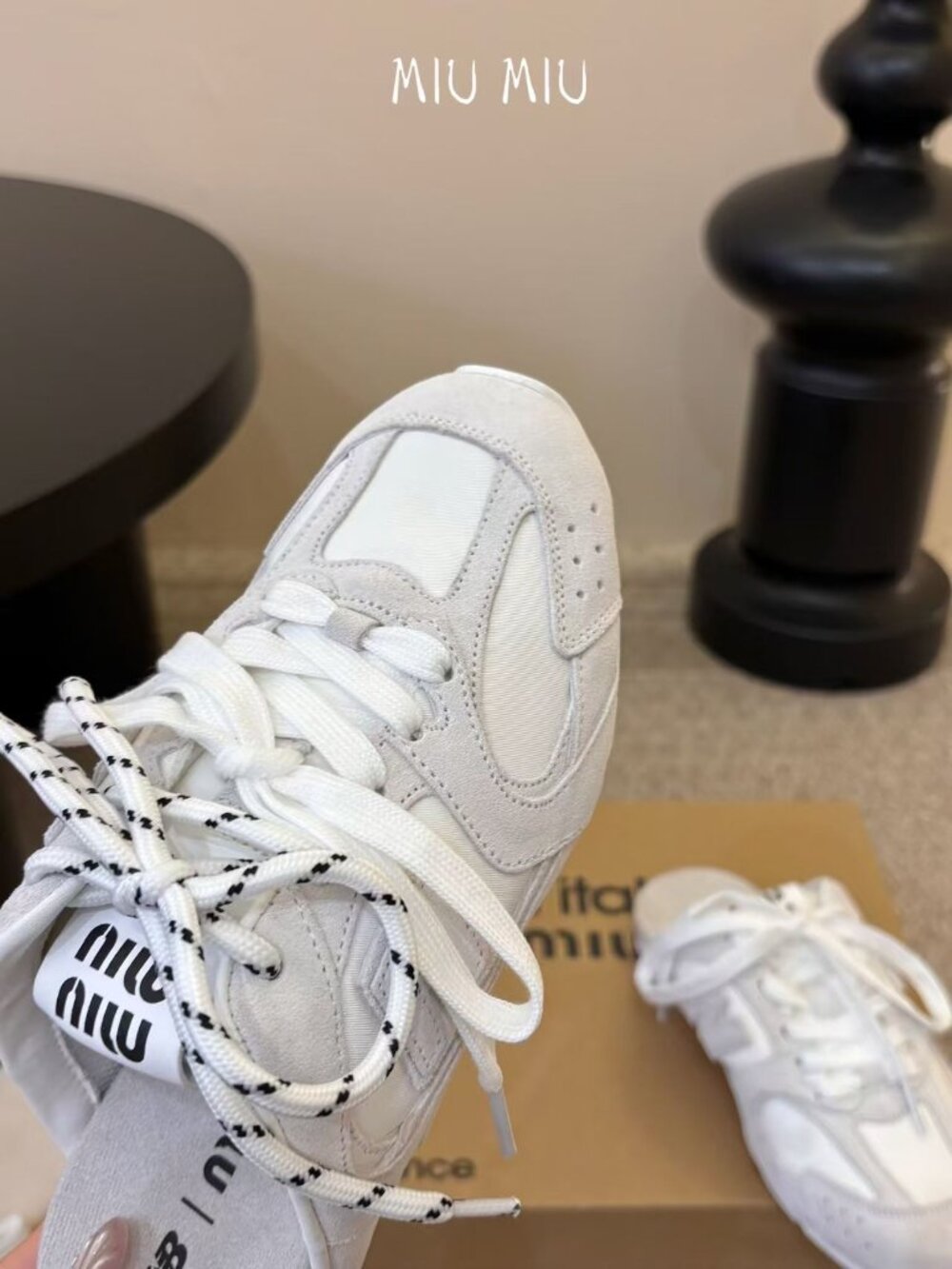 Miu Miu x New Balance White Slip On Mule Sneakers - Picture 4 of 5